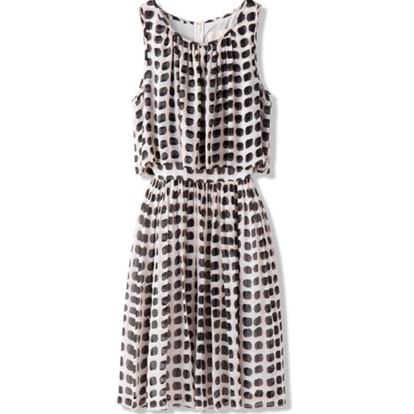 KATE SPADE New York Silk Chiffon Island Stamp Print Fit-N-Flare Sleeveless Dress - Picture 7 of 10